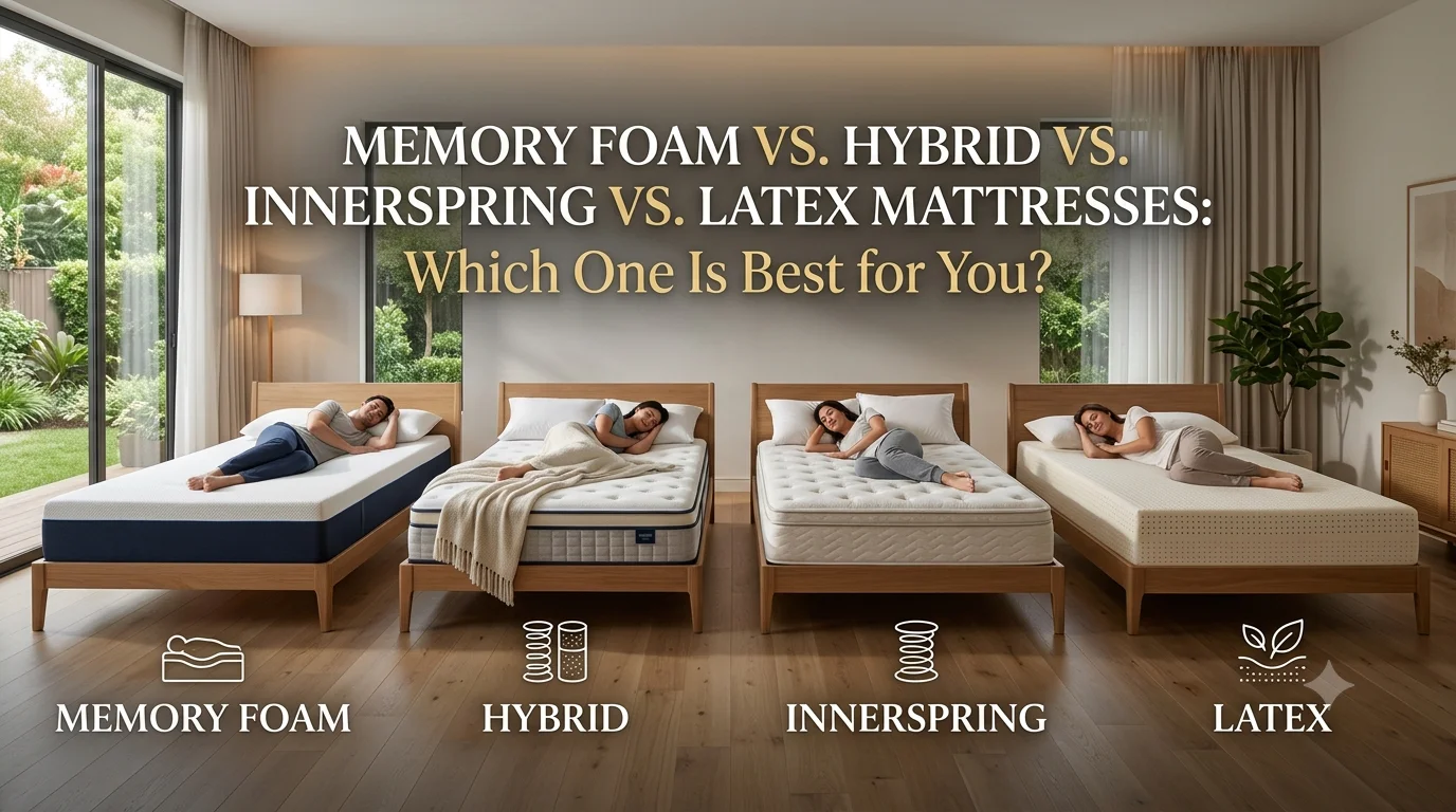 Memory Foam vs. Hybrid vs. Innerspring vs. Latex Mattresses: Which One Is Best for You?
